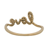 Solid 10kt Yellow Gold and Diamond "Love" Cursive Word Ring Size 6