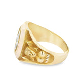 Vintage Solid 10kt Yellow Gold AMORC Rosicrucian Order Ankh and Sphinx Commemorative Ring Size 10