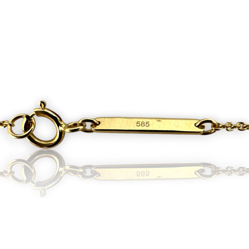 Kendra Scott Shannon Solid 14k Yellow Gold Collar Necklace with 5 Diamond Stations Adjustable Chain 16-18"
