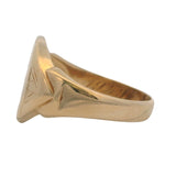 Vintage Larter & Sons 1949 Mid-Century Solid 14kt Yellow Gold 13mm Wide Blank Signet Ring Size 7