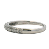 Solid 14kt White Gold and Diamond 0.55ctw Pave Cluster 3mm Stackable Ring Size 7