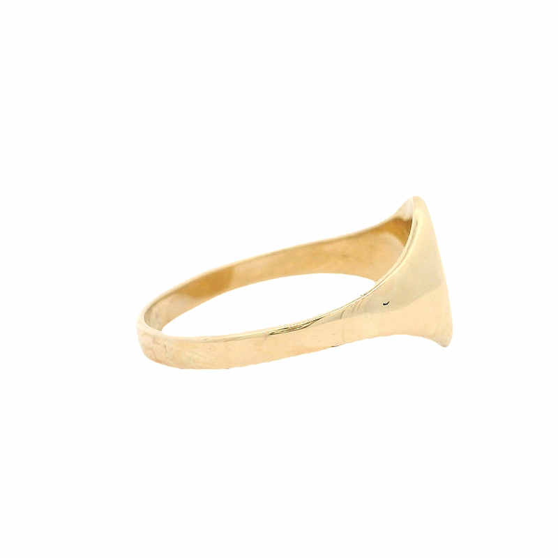 Anillo de sello clásico de oro amarillo macizo de 14 kt, grabable, de 11 mm de ancho, talla 10