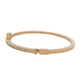 Tiffany & Co T 18kt Rose Gold 0.33ctw Diamond Hinged Wire Bangle Bracelet 6"