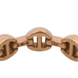 Hoorsenbuhs Solid 18kt Rose Gold and Diamond Chain Dame Tri-Link Band Ring Sz 8