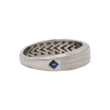 Vera Wang Love 14kt White Gold Striped 7mm Band 0.52ctw Diamond Sides Size 11
