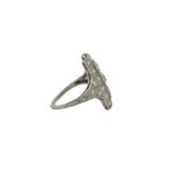 Antique Edwardian 1900-1915 Large Solid Platinum and Over 2.48ctw Diamonds Geometric Dinner Ring