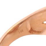 Le Vian Solid 14kt Rose Gold Cognac and White Diamonds Loop Knot Cocktail Ring Size 7
