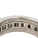 950 Platinum 3.22ctw Baguette Round Diamond Handmade Eternity Band Ring Size 5