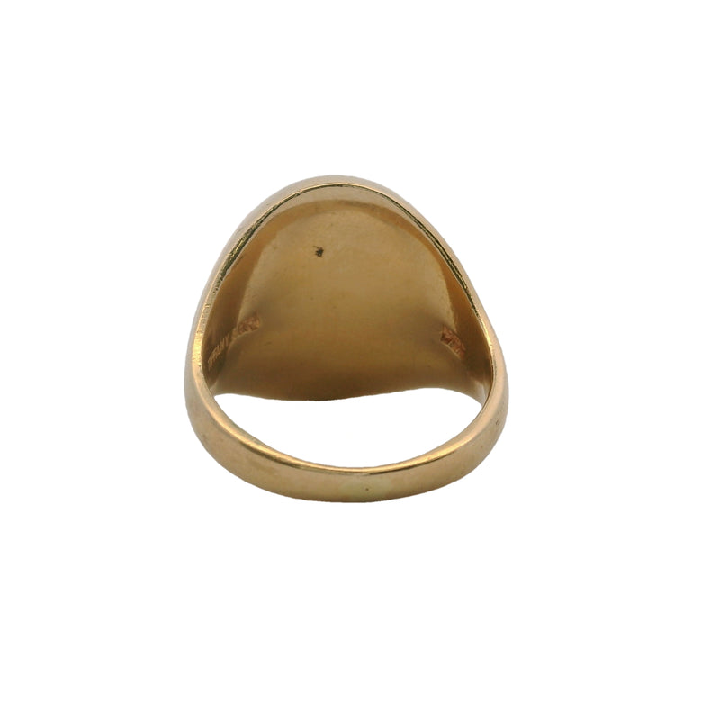 1950-70s Tiffany & Co Vintage Solid 14kt Yellow Gold 19.3mm 17g "TNA" Engraved Signet Ring Size 9