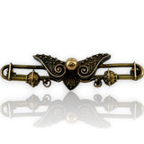 Antique Late Victorian Handmade 14kt Yellow Gold Brooch with Cannetille and Scrollwork