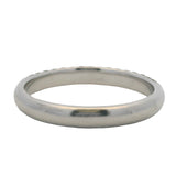 Solid 14kt White Gold and Diamond Cluster Pave Stackable 3mm Band Ring Size 6.5