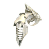 Solid 925 Sterling Silver Gothic Knight Armor Full Finger Articulated Claw Ring Size 10