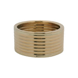 Solid 14k Yellow Gold Spiral Coil 10mm Band Ring Size 7