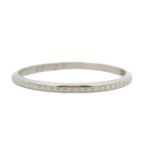 Antique 1920s Solid 900 Platinum Chevron Etched Dainty Thin Wedding Stackable Band Size 7.5