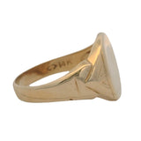 Vintage Larter & Sons 1949 Mid-Century Solid 14kt Yellow Gold 13mm Wide Blank Signet Ring Size 7