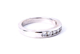 Cubic Zirconia Channel Set Wedding Band 14K 585 White Gold Ring Size 7 1/4
