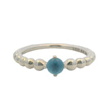 Pandora Solid 925 Sterling Silver with Blue CZ Bubble Bead Ring Size 6.5