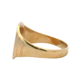 Antique Victorian 1897 9k Yellow Gold Small Geometric Blank Signet Ring Size 5.5