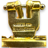 1980s Adriano Chimento 18kt Solid Yellow Gold 20mm Roman Coin Omega-Back Stud Earrings with Diamond Halo Made in Italy