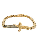 David Yurman 18kt Yellow Gold 0.40ctw Cognac Diamond Waves Dagger 7.5" Bracelet