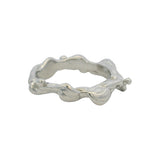 MONA Solid 925 Sterling Silver Abstract Waves Sculptural Band Ring Size 7