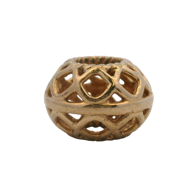 Charm de pulsera Pandora con espaciador de celosía abierta en oro amarillo macizo de 14 kt