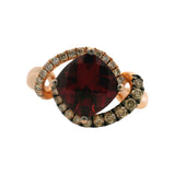 Le Vian Solid 14k Rose Gold Rhodolite Garnet and Diamond Cocktail Ring Size 7