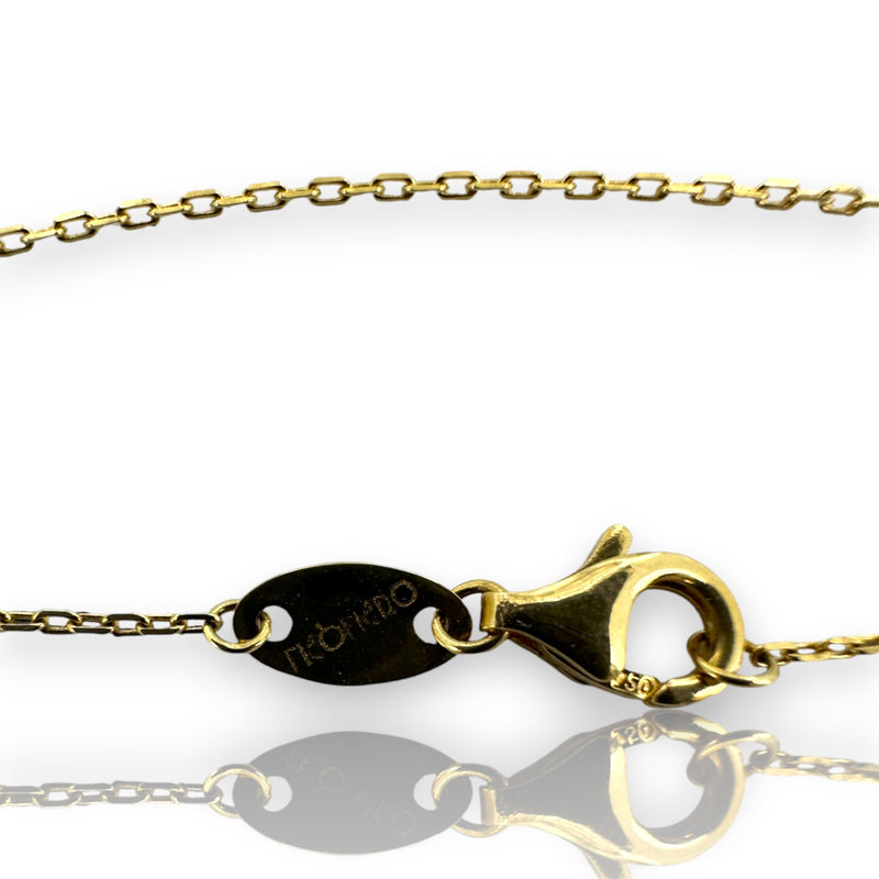 NEONERO Retired Solid 18kt Gold Two-Tone Filigree Figure 8 Station 32" Chain Necklace Made in Italy