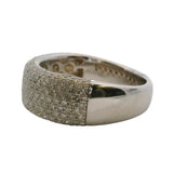 EFFY 14kt White Gold 7.4mm Wide Pave White Diamond Band Stackable Ring Size 6.75