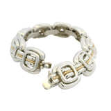 Vintage Tiffany & Co 925 Sterling 18k Yellow Gold Rope Square Link Bracelet 7.5"