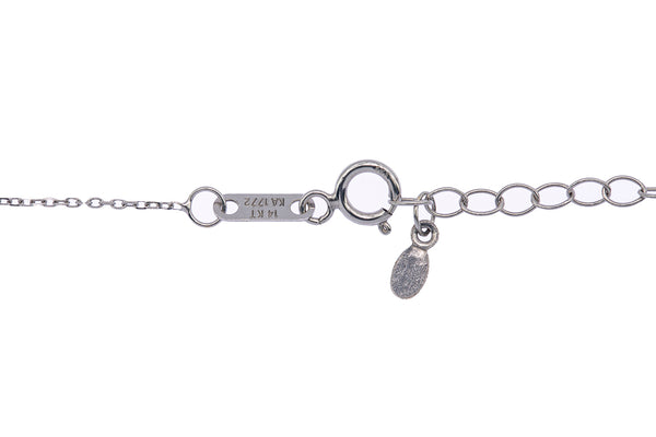 Jane Seymour 14k 585 Open Diamond Heart Solid White 585 Gold Chain Necklace 16"