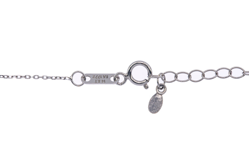 Jane Seymour 14k 585 Open Diamond Heart Solid White 585 Gold Chain Necklace 16"