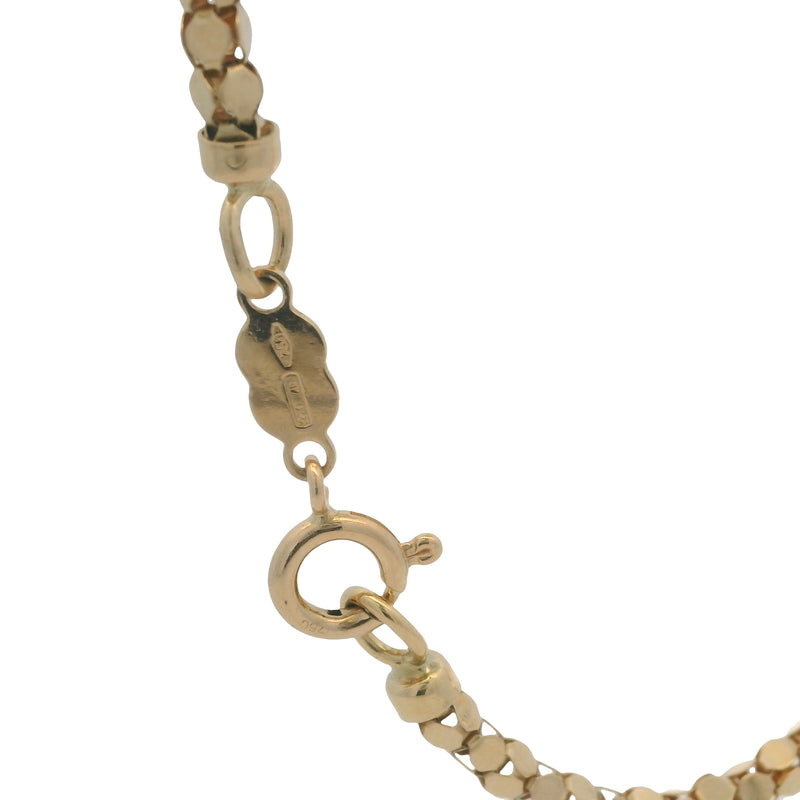 Vintage UnoAerre Italian Solid 18kt Yellow Gold Circle Mesh Link 20" Chain Necklace