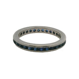 Vintage Solid Platinum Eternity Channel Set Sapphire 3mm Band Ring Size 6.5