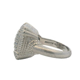Judith Ripka Vintage 925 Sterling Silver CZ Large Cluster Cocktail Ring Size 6