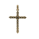 Vintage Solid 18kt Yellow Gold Chrysoprase and Diamond Green Cross Charm Pendant