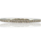 14kt Solid White Gold and Diamond Half Eternity Wedding Stackable Band Size 7
