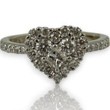 Classique By EFFY 14kt White Gold Round and Princess Cut Diamond Heart Ring Size 7