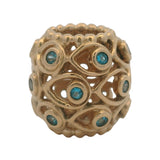 Pandora Rare Retired Solid 14kt Yellow Gold "Ocean's Treasures" Blue Topaz Charm