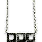 Dana Rebecca Designs 14kt White Gold and Diamond 3 Square Split-Chain Pendant 16" Necklace