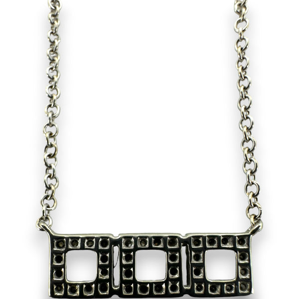 Dana Rebecca Designs 14kt White Gold and Diamond 3 Square Split-Chain Pendant 16" Necklace