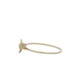 Solid 14kt Yellow Gold Dainty Thin Dotted Bow Ring Size 7
