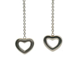 Tiffany & Co Retired 925 Sterling Silver Open Heart Drop/Dangle Chain Earrings