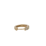 Solid 14kt Yellow Gold and 0.24ctw Diamond Snap Closure Single Hoop Earring