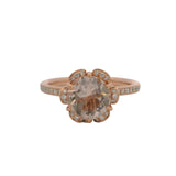 SamNSue 14kt Rose Gold Anemone Flower Morganite Engagement Ring With Diamonds Size 6.5