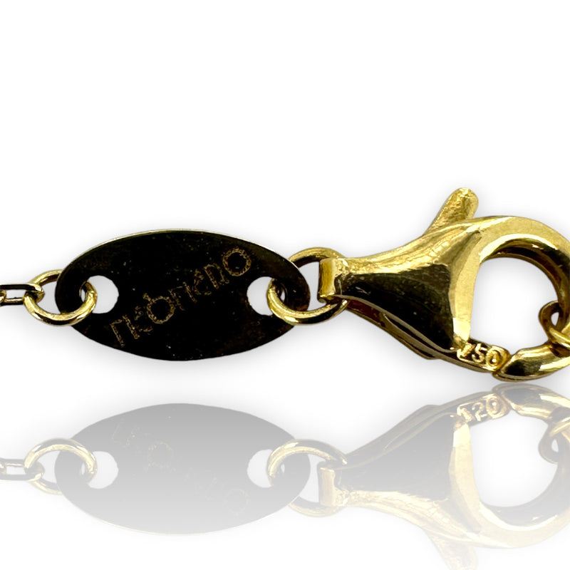 NEONERO Retired Solid 18kt Gold Two-Tone Filigree Figure 8 Station 32" Chain Necklace Made in Italy