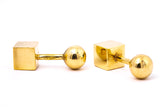Vintage Tiffany & Co 18k 750 Yellow Gold Solid Geometric Cuff links