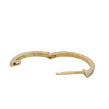 Retired Bony Levy 18kt Yellow Gold Diamond Huggie 12mm El Mar Pava Hoop Earrings