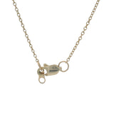 Solid 14kt Yellow Gold and Portrait Cut Sliced Diamond Station Necklace 18"
