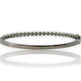 Shy Creation 14kt White Gold and Diamond Hinged Bangle with Mini Halos and Double Safety Clasp